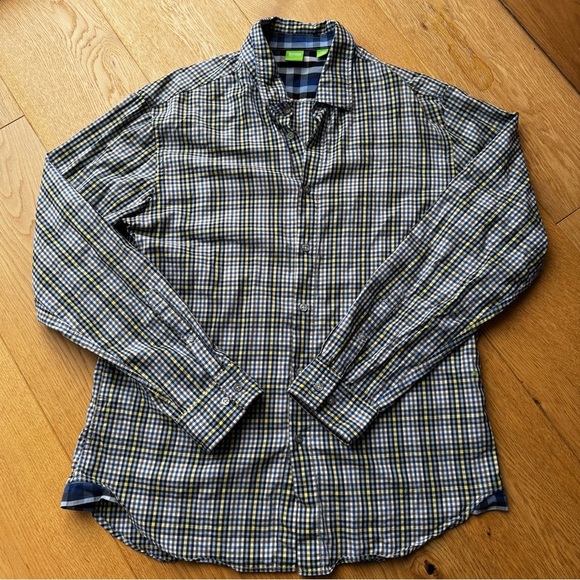 HUGO BOSS PLAID BUTTON UP LONG SLEEVES SHIRT - XL - Picture 3 of 14